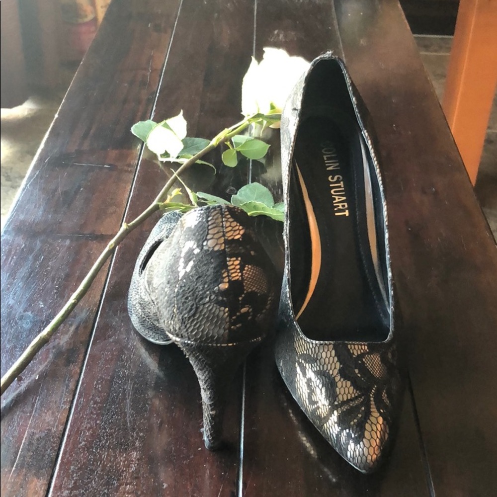 Colin Stuart lace covered shoes